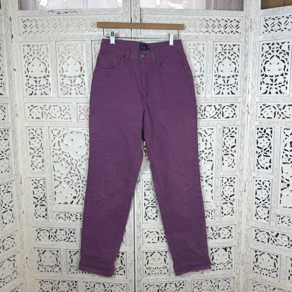 Vtg GAP Purple Tapered Mom Jeans Sz‎ 8 Fits Smaller Retro 90's High Waisted